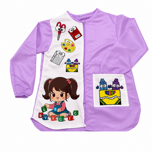 Bata para Preescolar y Kinder Personalizada Ideal para Pintura y Manualidades