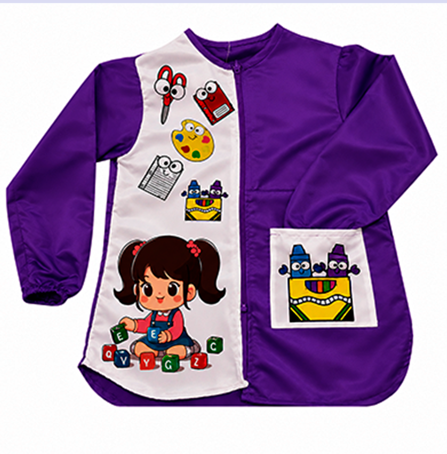 Bata para Preescolar y Kinder Personalizada Ideal para Pintura y Manualidades