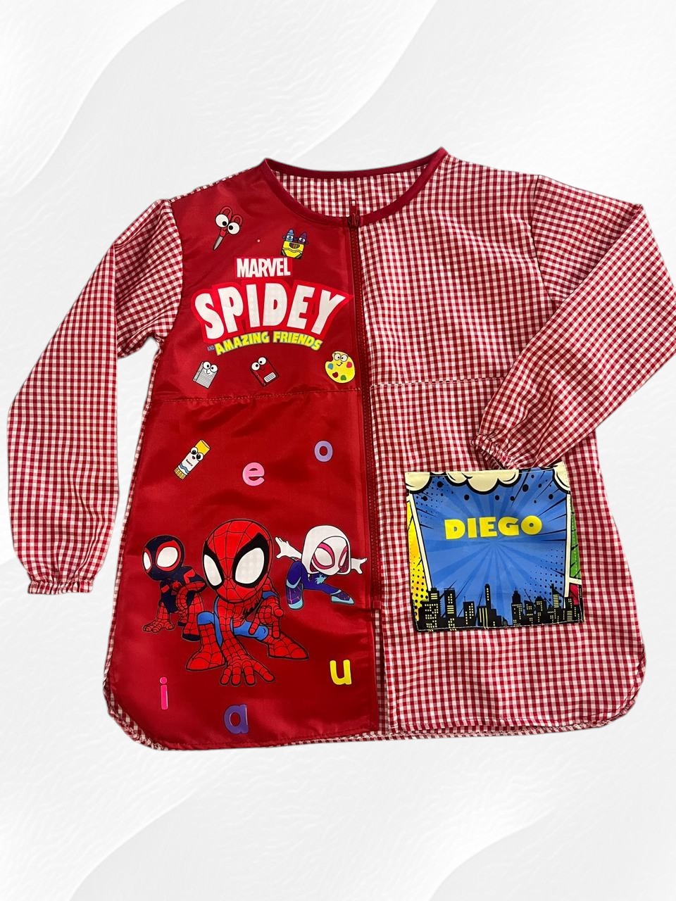 Bata Preescolar Tela Mascota Personalizable con Personaje